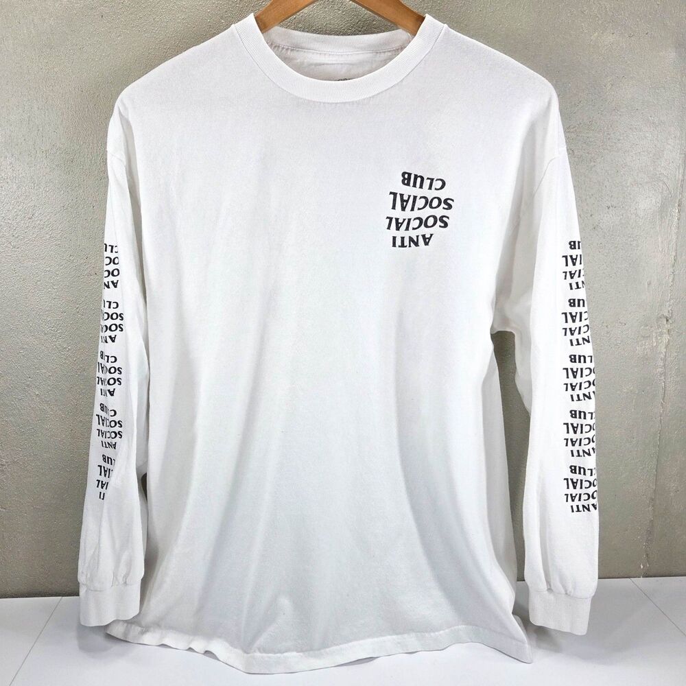 Anti Social Social Club 2019 White Graphic Long Sleeve Shirt Sz XL